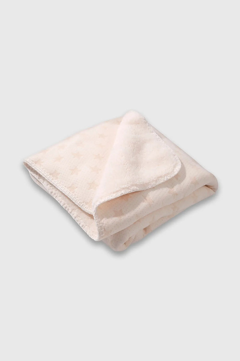 Manta Doble Capa con Forro Beige Unisex