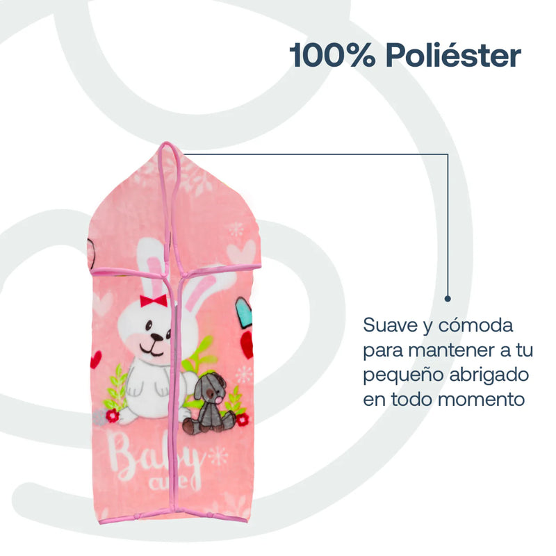 Saco con Broche Conejo Rosa Bebesit