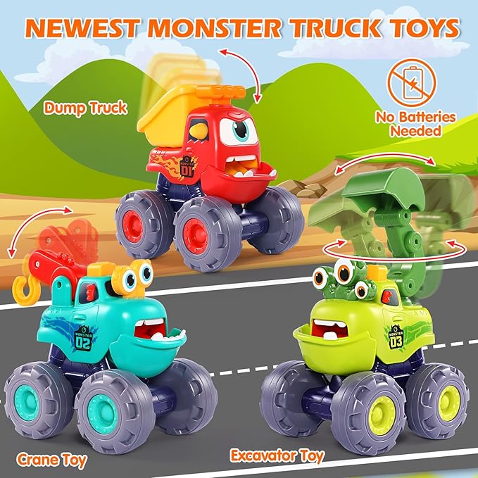3 Camiones de Construcción Monster