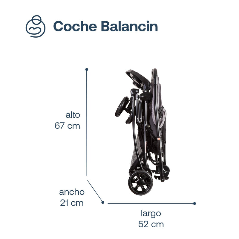 Coche Cuna Paseo Balancin SX Gris Melange