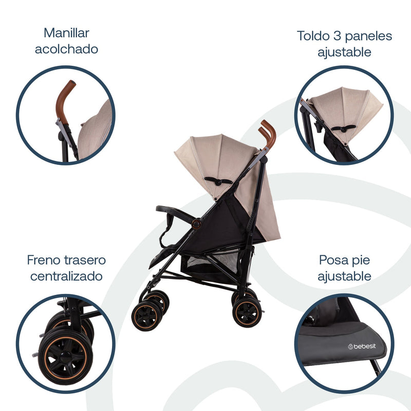 Coche Paragua Magic Ride Fiesta Beige Bebesit