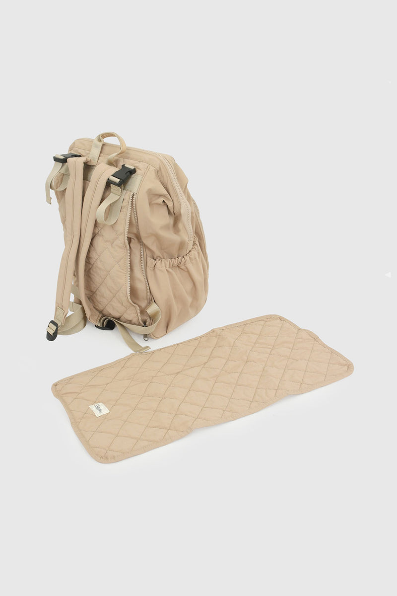 Mochila Maternal Mudador beige quilt unisex café