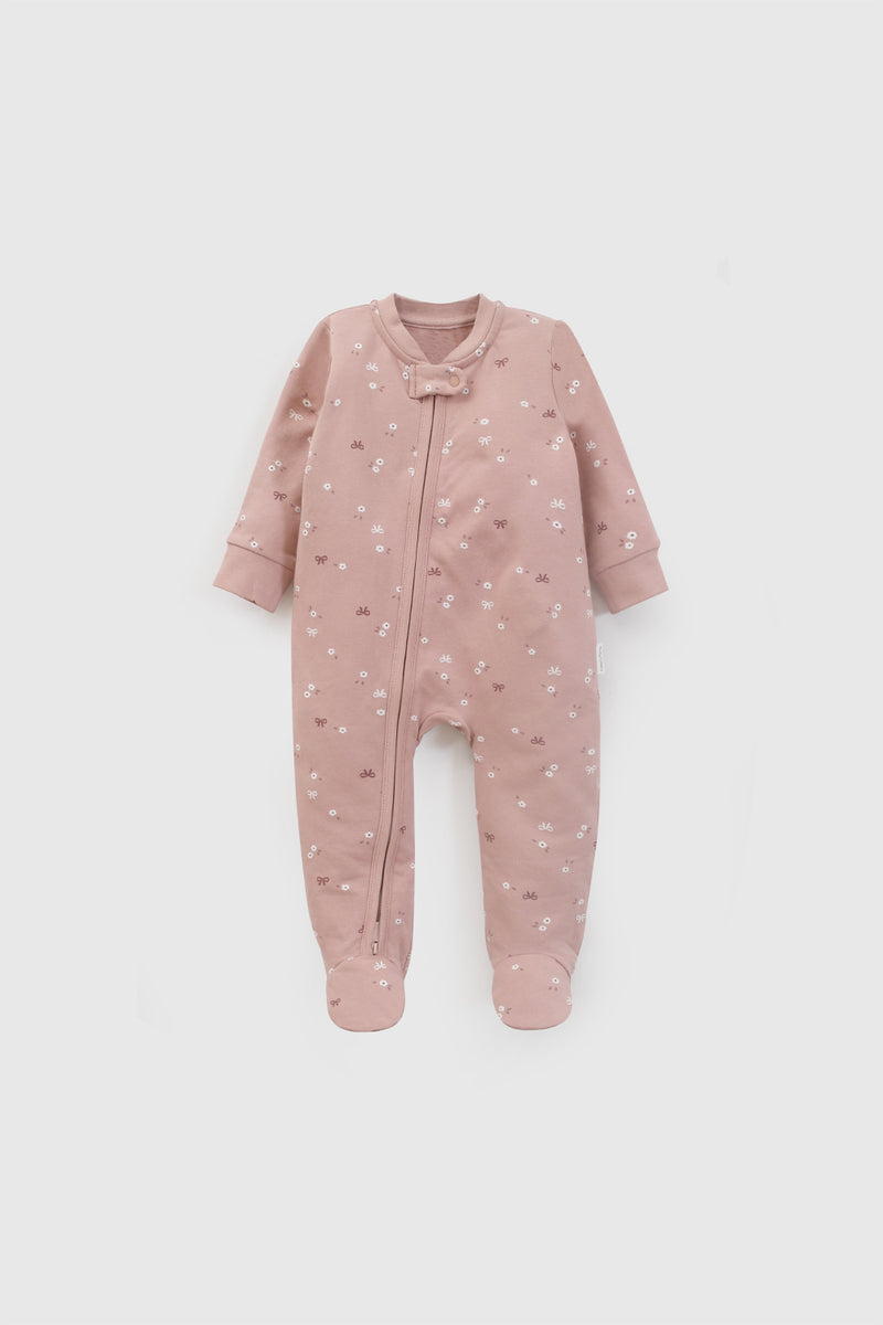 Pijama Rosado Bebé Flores Cierre