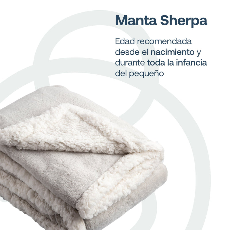 Manta Sherpa de polar  - Gris