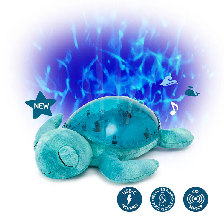 Proyector de Luz y Sonido Cloud b Tranquil Tortuga™ – Recargable y Eco-Friendly