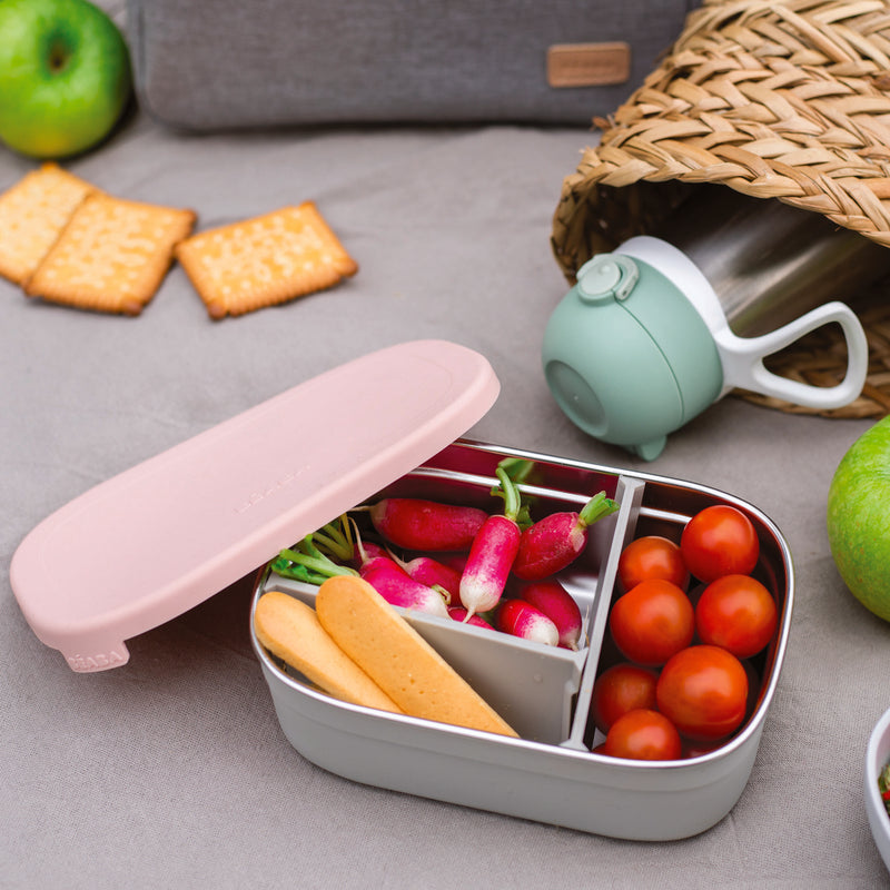 Box Lonchera de Acero Inox Rosada