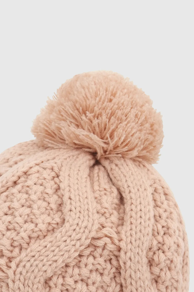 Gorro Zigzag Pompon Con Forro Interior
