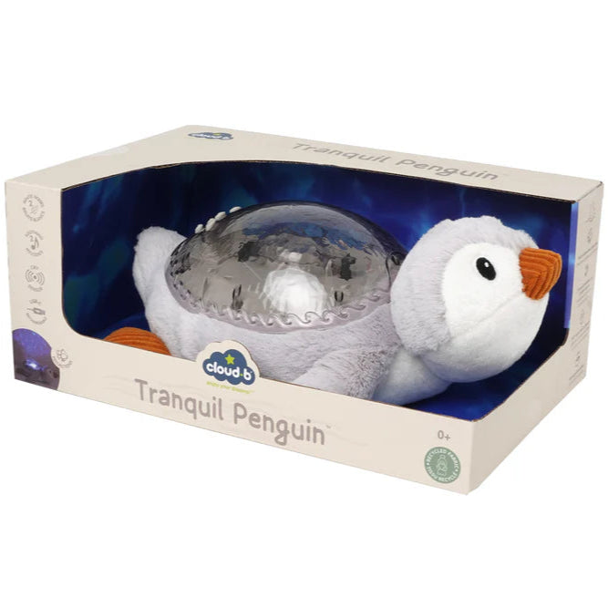 Proyector de Luz y Sonido Cloud b Tranquil Penguin™ – Recargable y Eco-Friendly