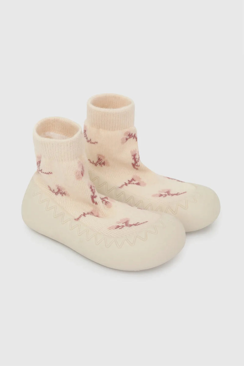 Calcetin Antideslizante Goma Beige Niña