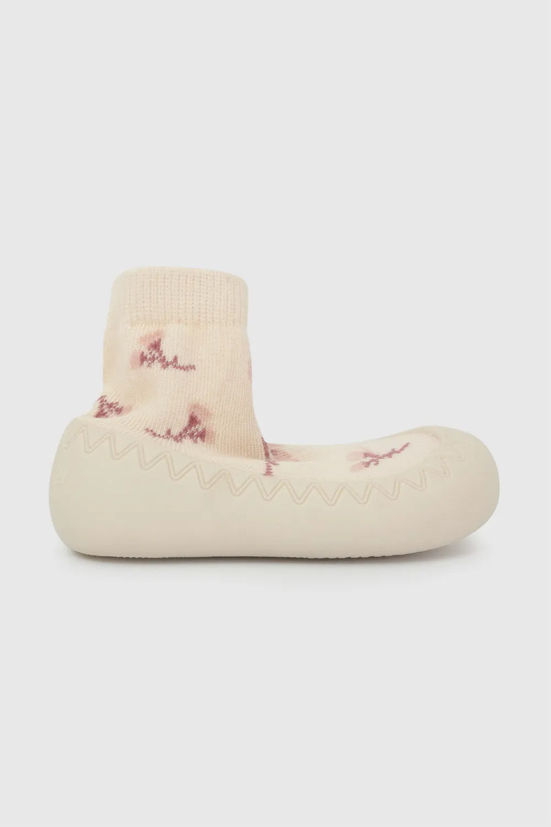 Calcetin Antideslizante Goma Beige Niña