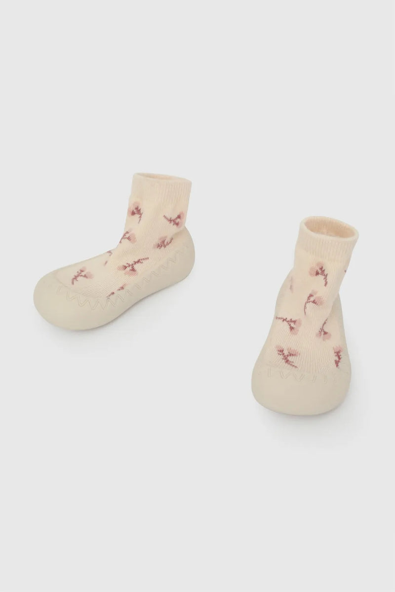 Calcetin Antideslizante Goma Beige Niña