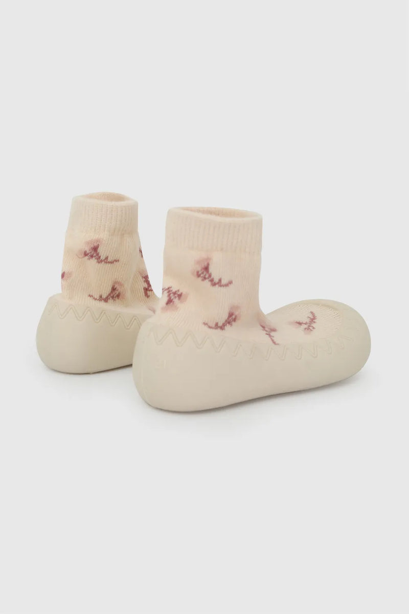 Calcetin Antideslizante Goma Beige Niña