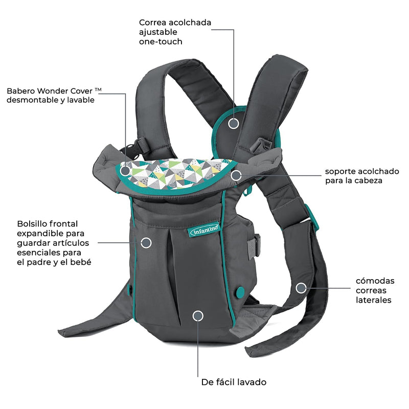 Portabebés Swift Classic con Bolsillo Gris Infantino