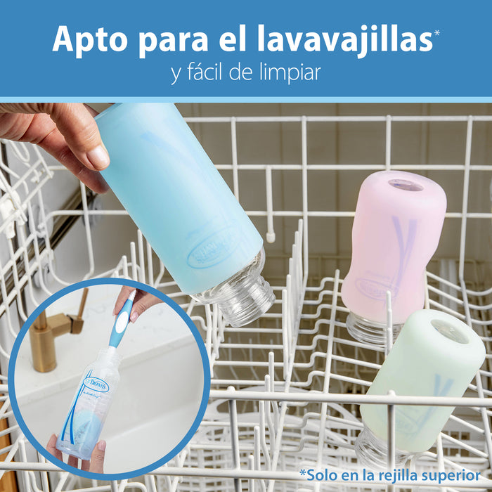 Funda Protección Mamadera Vidrio 150ml Azul Dr. Brown's