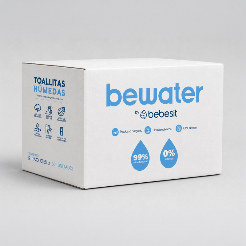 Wipes Toallitas Húmedas Be Water Bebesit Caja 12 paquetes 720 unidades
