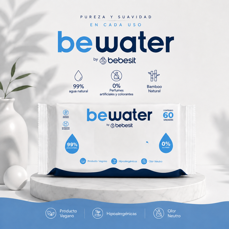 Wipes Toallitas Húmedas Be Water Bebesit Caja 12 paquetes 720 unidades