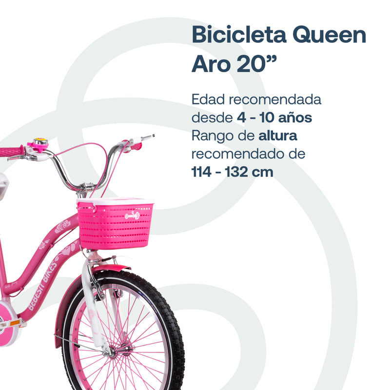 Bicicleta Queen Aro 20 Rosada
