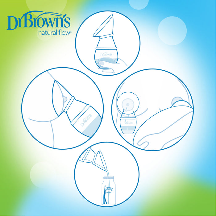 Extractor de Leche Manual 1 Pieza c/ Mam Boca Ancha 150ml (con bolso) Dr. Brown's