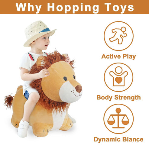 León Saltarín de Felpa Bouncy Pals – Inflable y Lavable