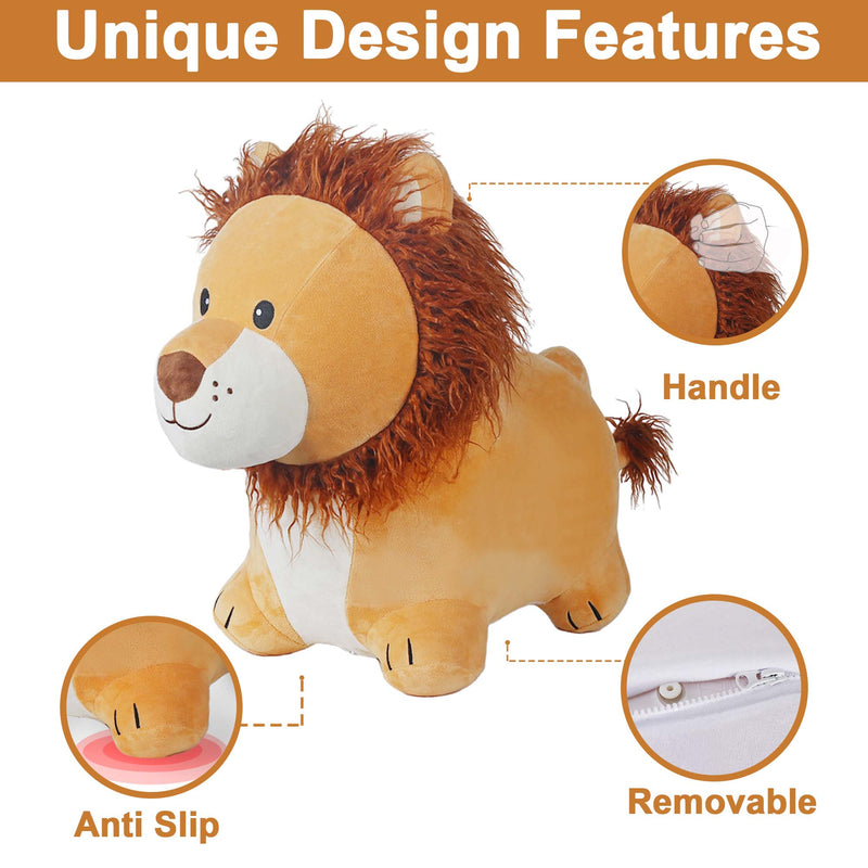 León Saltarín de Felpa Bouncy Pals – Inflable y Lavable