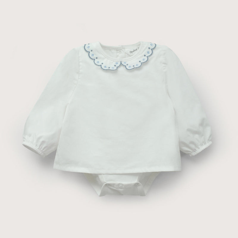 Body blusa blanca de bebé niña