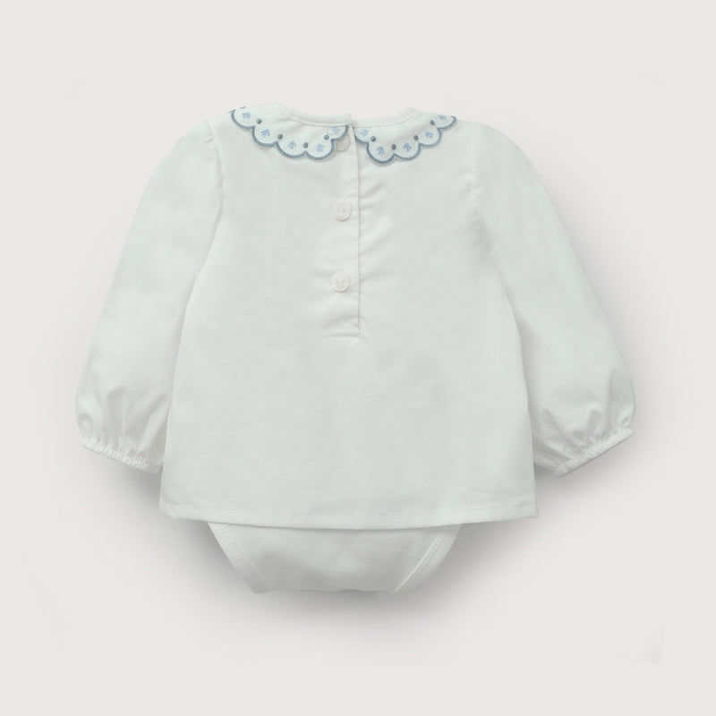 Body blusa blanca de bebé niña