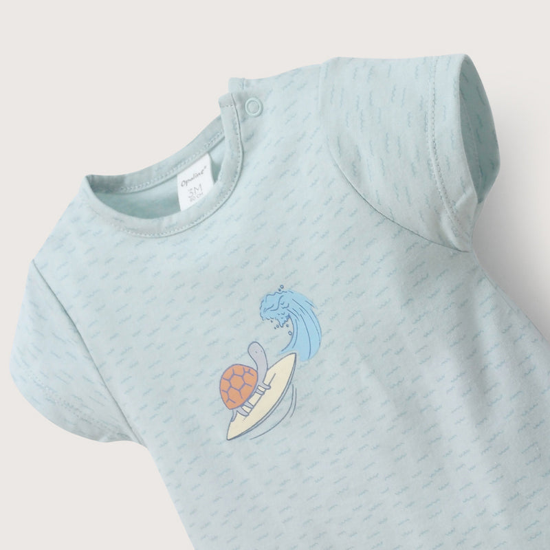 Bombacho celeste estampado de bebé niño