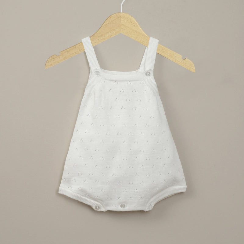 Bombacho Blanco Tejido De Bebé Niña