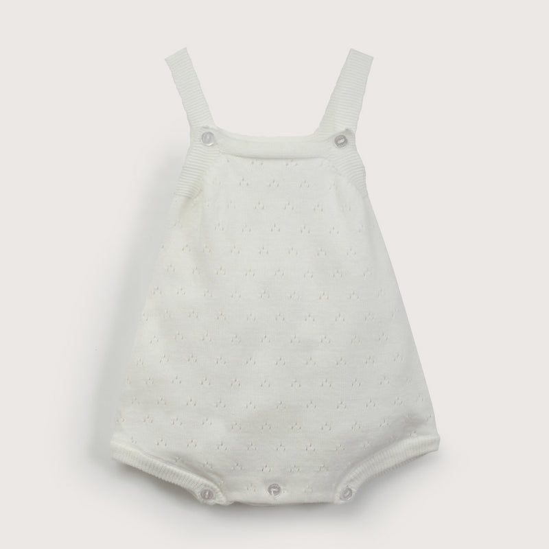 Bombacho Blanco Tejido De Bebé Niña