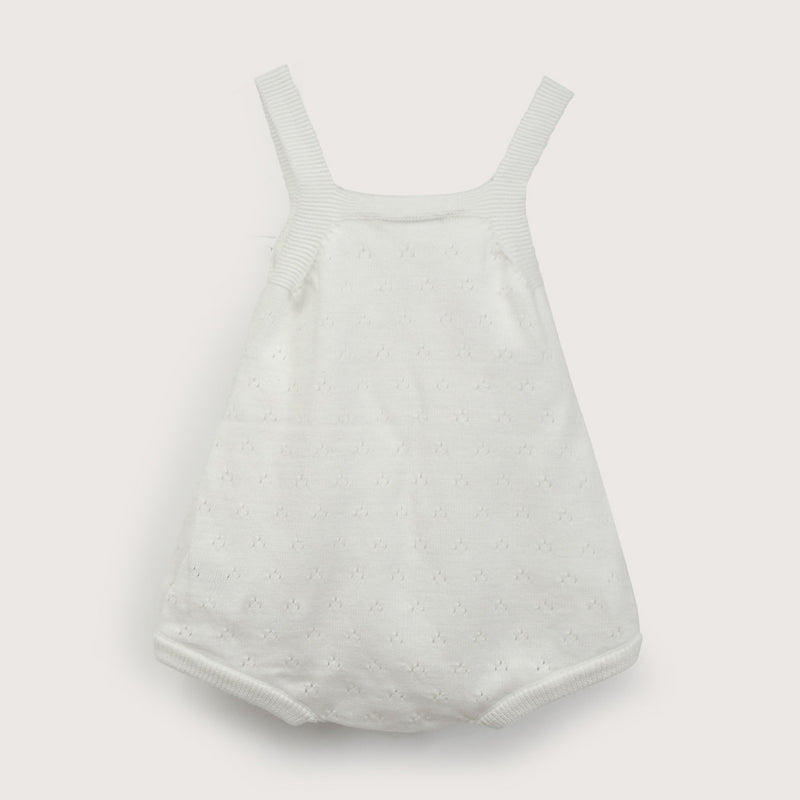 Bombacho Blanco Tejido De Bebé Niña