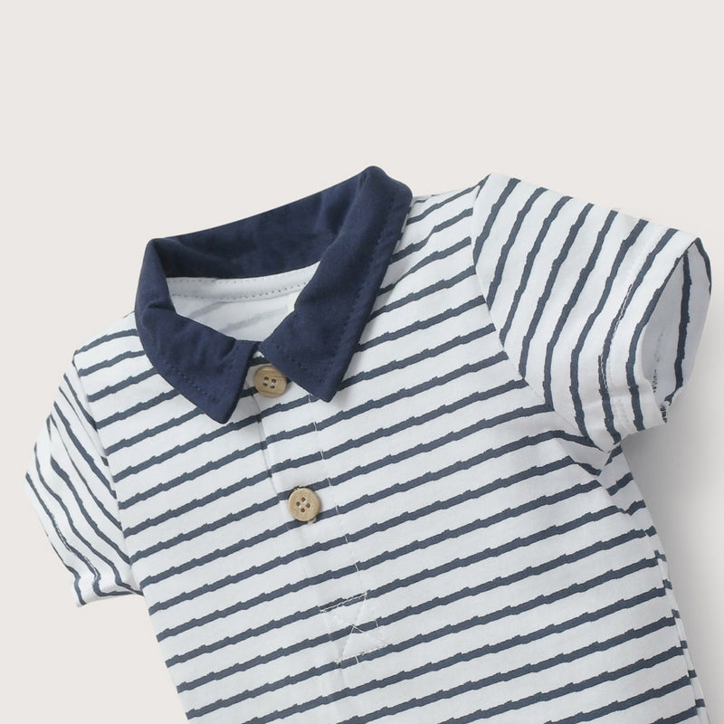 Body Rayas Azul De Bebé Niño