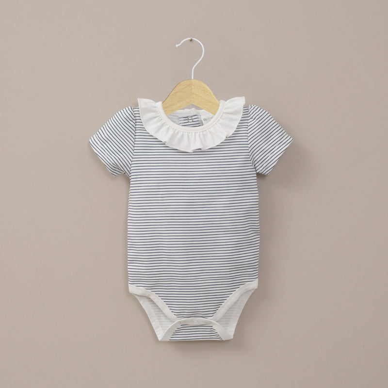 Body Rayas Blanco De Bebé Niña