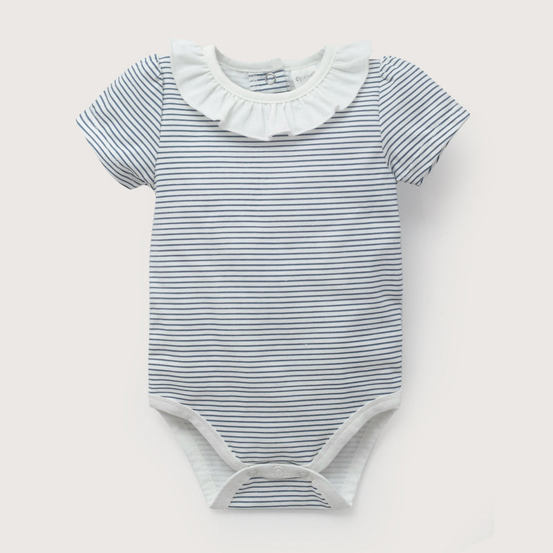 Body Rayas Blanco De Bebé Niña