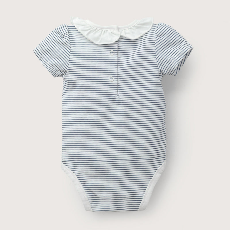 Body Rayas Blanco De Bebé Niña