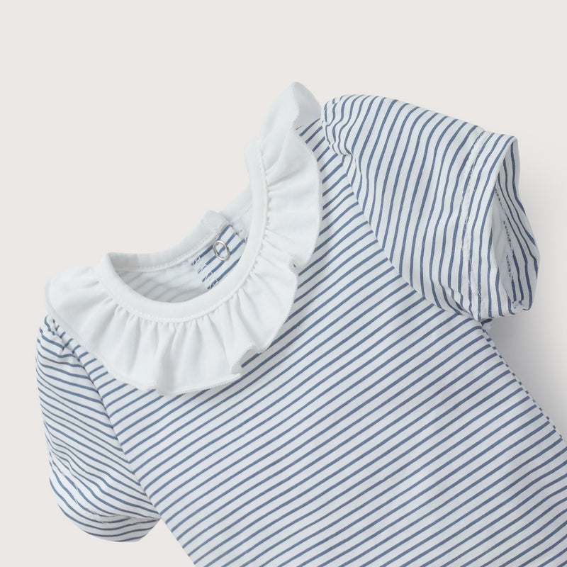 Body Rayas Blanco De Bebé Niña
