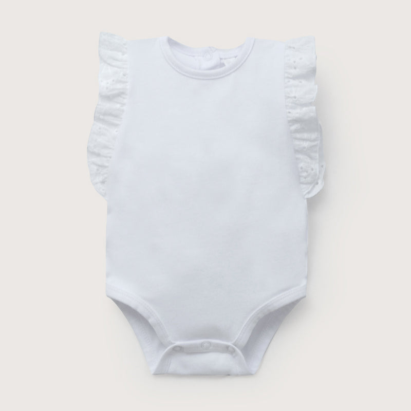 Body vuelos blanco de bebé niña