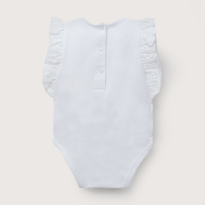 Body vuelos blanco de bebé niña