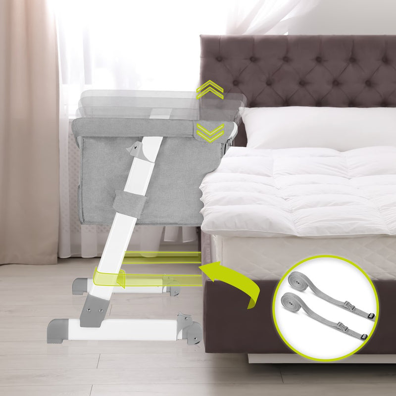 Cuna Colecho Lionelo Theo para Bebé Ajustable a la Cama con 5 Niveles de Altura