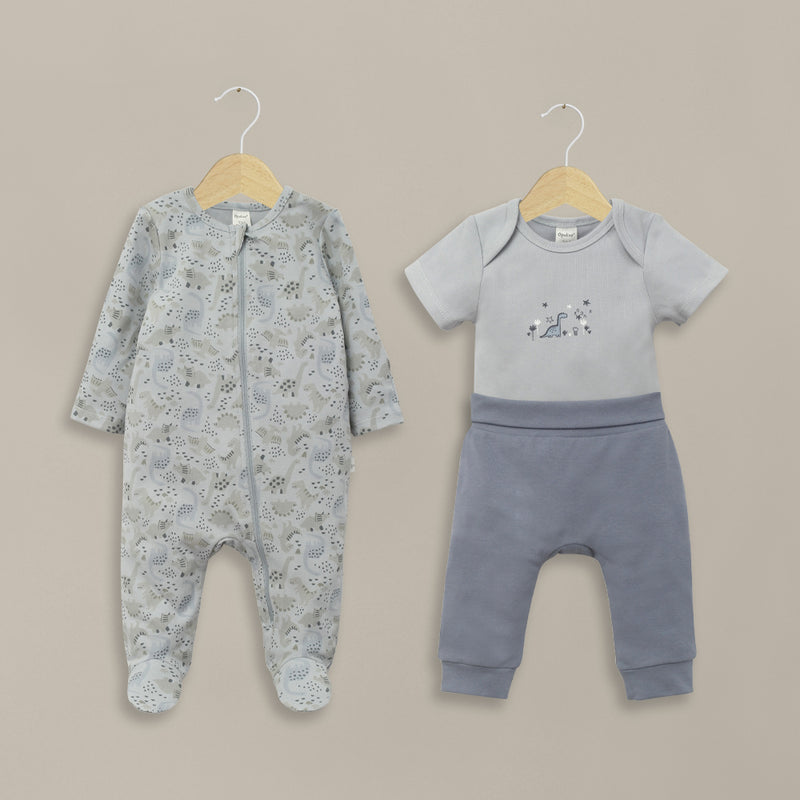 Conjunto 3 Piezas Osito, Body Y Pantalón Azul De Bebé Niño