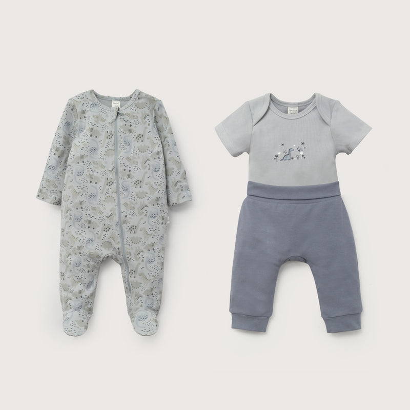 Conjunto 3 Piezas Osito, Body Y Pantalón Azul De Bebé Niño