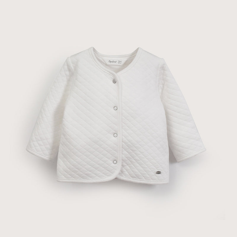 Chaqueta Quilted Blanca De Bebé Unisex