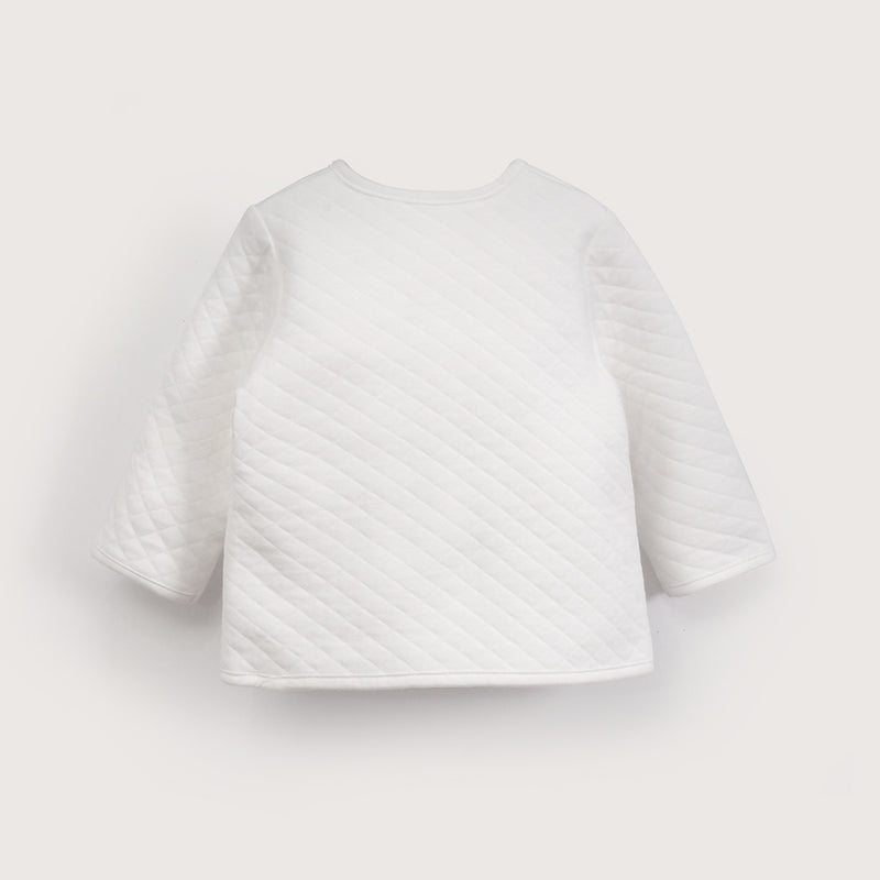 Chaqueta Quilted Blanca De Bebé Unisex
