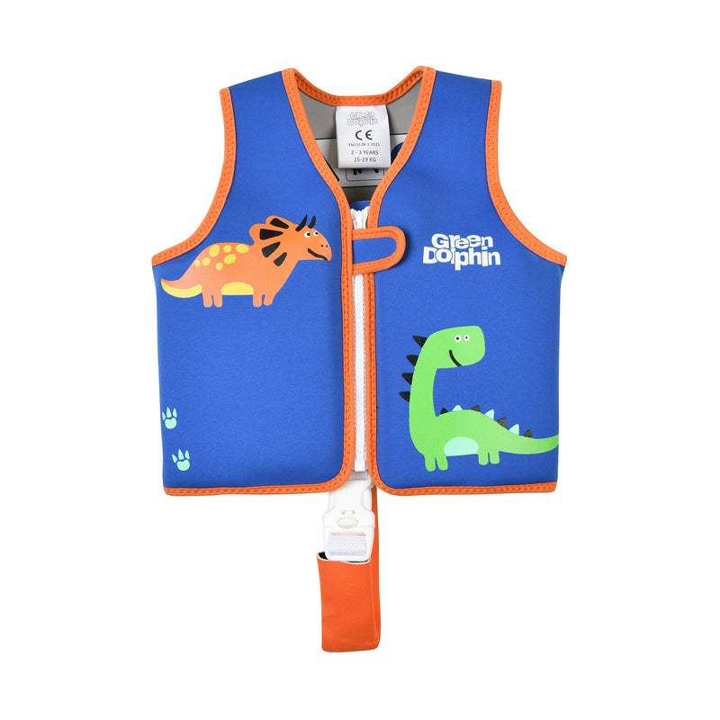 Chaleco Flotador Infantil Dinosaurio Azul 15 a 19 kg - Green Dolphin