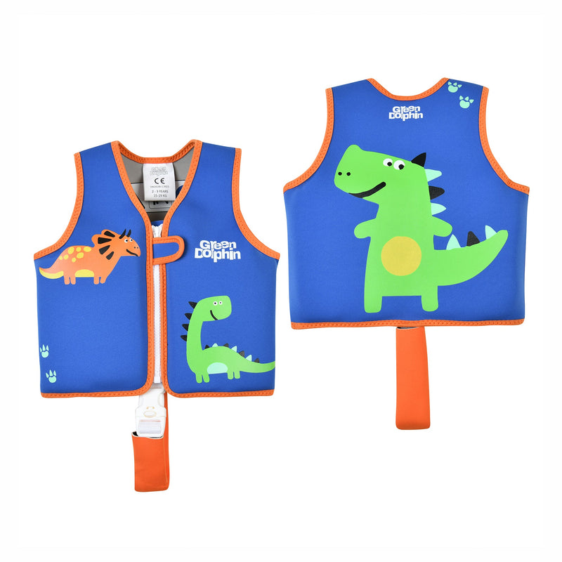 Chaleco Flotador Infantil Dinosaurio Azul 15 a 19 kg - Green Dolphin
