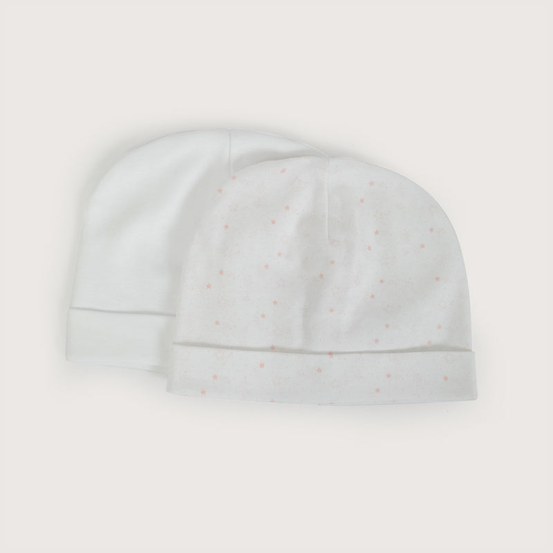 Pack de 2 gorros algodón de bebe niña