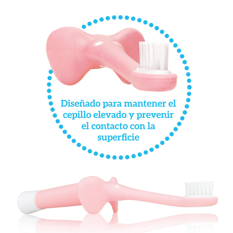 Cepillo de Dientes Bebés y Niños Pequeños 0-3 años, Elefante rosado Dr. Brown's