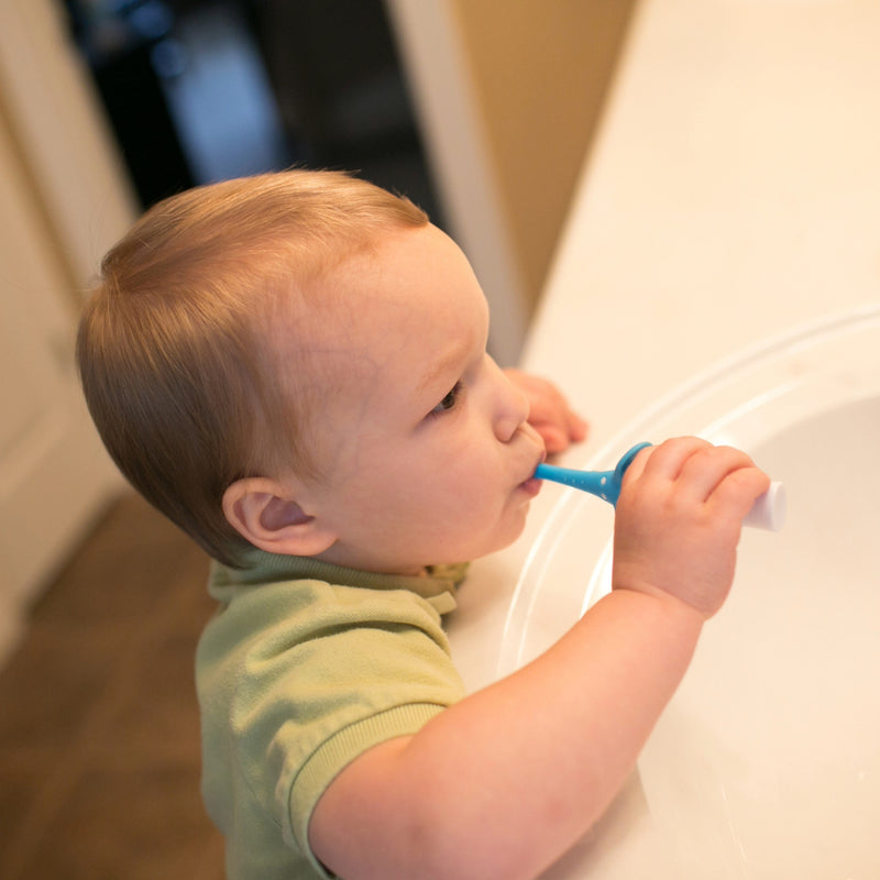 Cepillo de Dientes Bebés y Niños Pequeños 0-3 años, Elefante azul Dr. Brown's