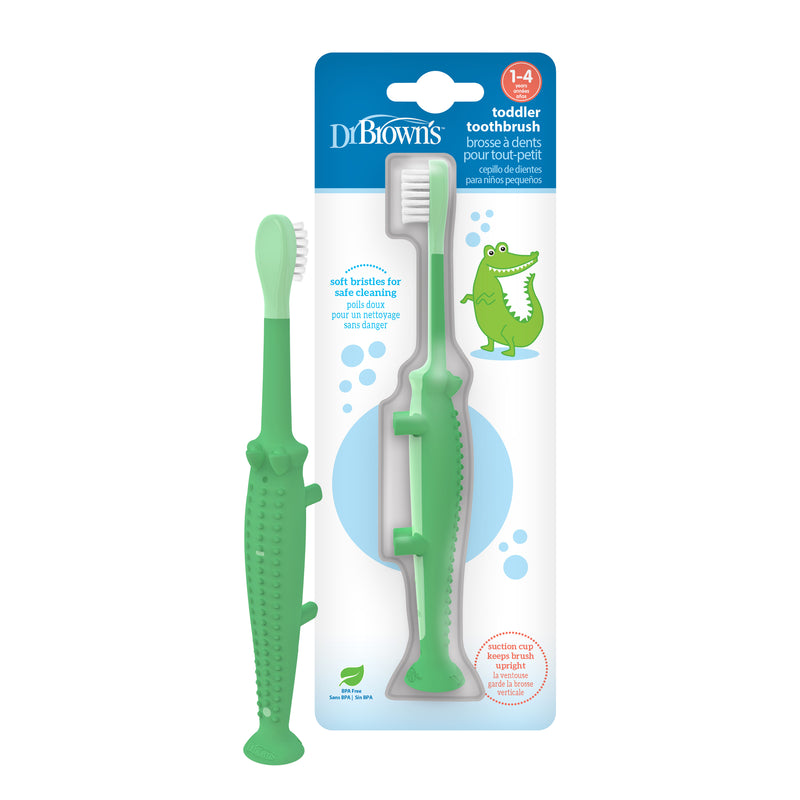 Cepillo de Dientes Bebés y Niños Pequeños 1-4 años, Cocodrilo verde Dr. Brown's