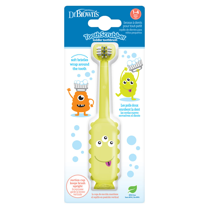 Cepillo de Dientes Bebés y Niños Pequeños 1-4 años, Monster, Verde Claro Dr. Brown's