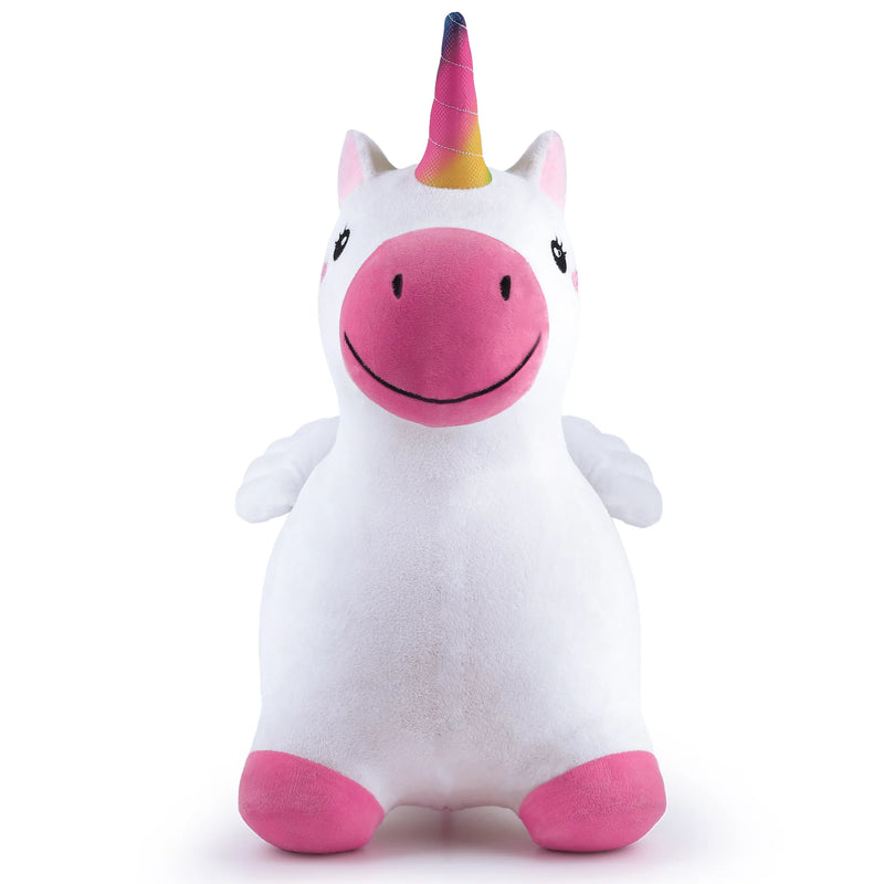 Unicornio Saltarín de Felpa Bouncy Pals Crystal – Inflable y Lavable